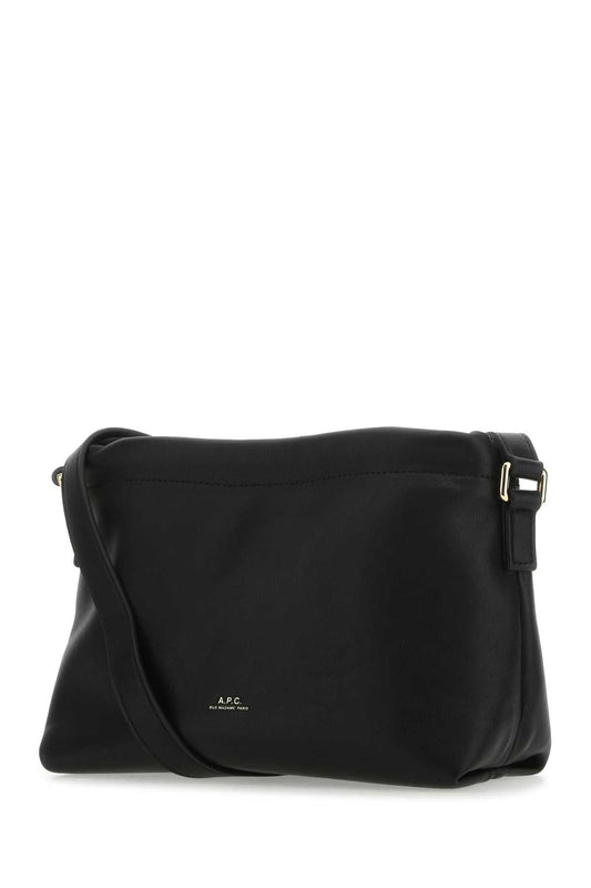 A.P.C. Unisex Black Synthetic Leather Ninon Crossbody Bag