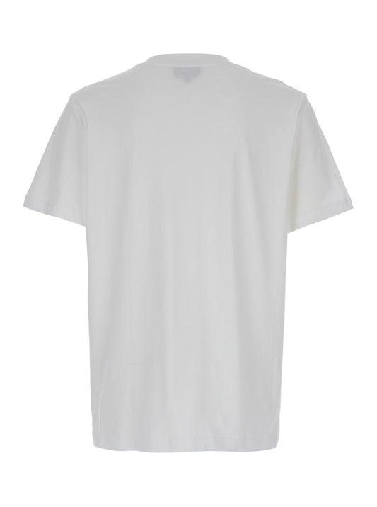 A.P.C. Men White Oversized T-Shirt With Apc Print In Cotton Man