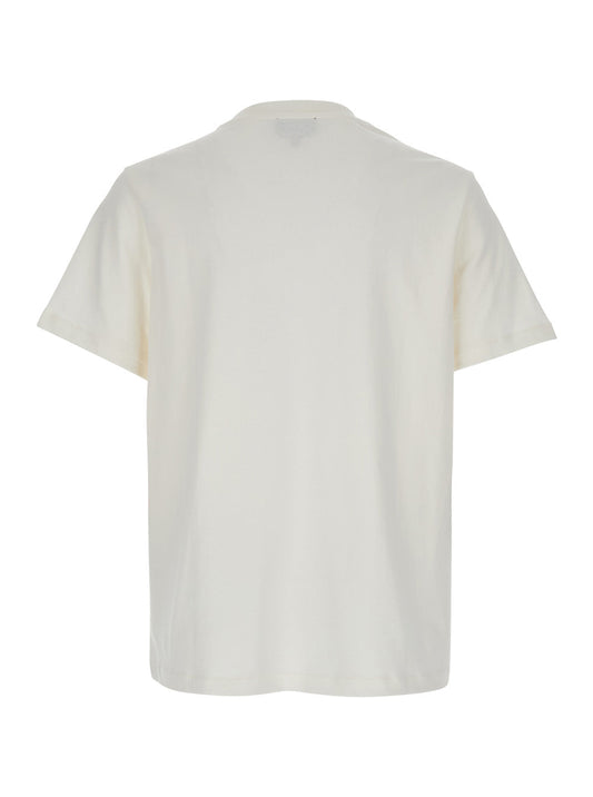 A.P.C. Men White Crewneck T-Shirt With Logo Embroidered On The Front In Cotton Man
