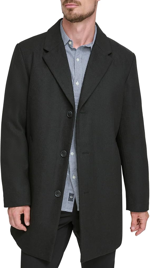 DOCKERS mens Henry Wool Blend Top Coat