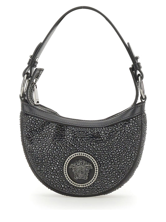Versace Women Mini Hobo Bag With Crystals