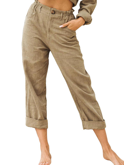Waist Pants Loose Casual Trousers