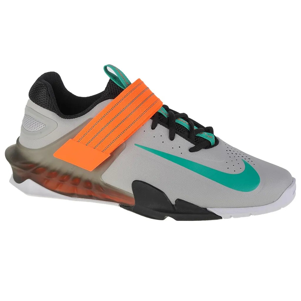 Nike Savaleos Weightlifting Shoes Gray Green Orange
